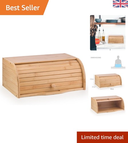 Antibacterial bamboo bread bin - bamboo,